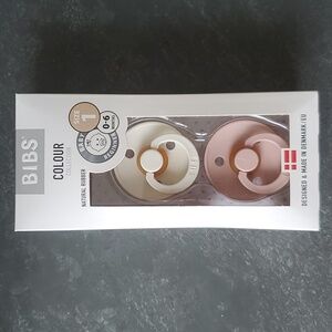 NWT bibs pink and cream pacifier